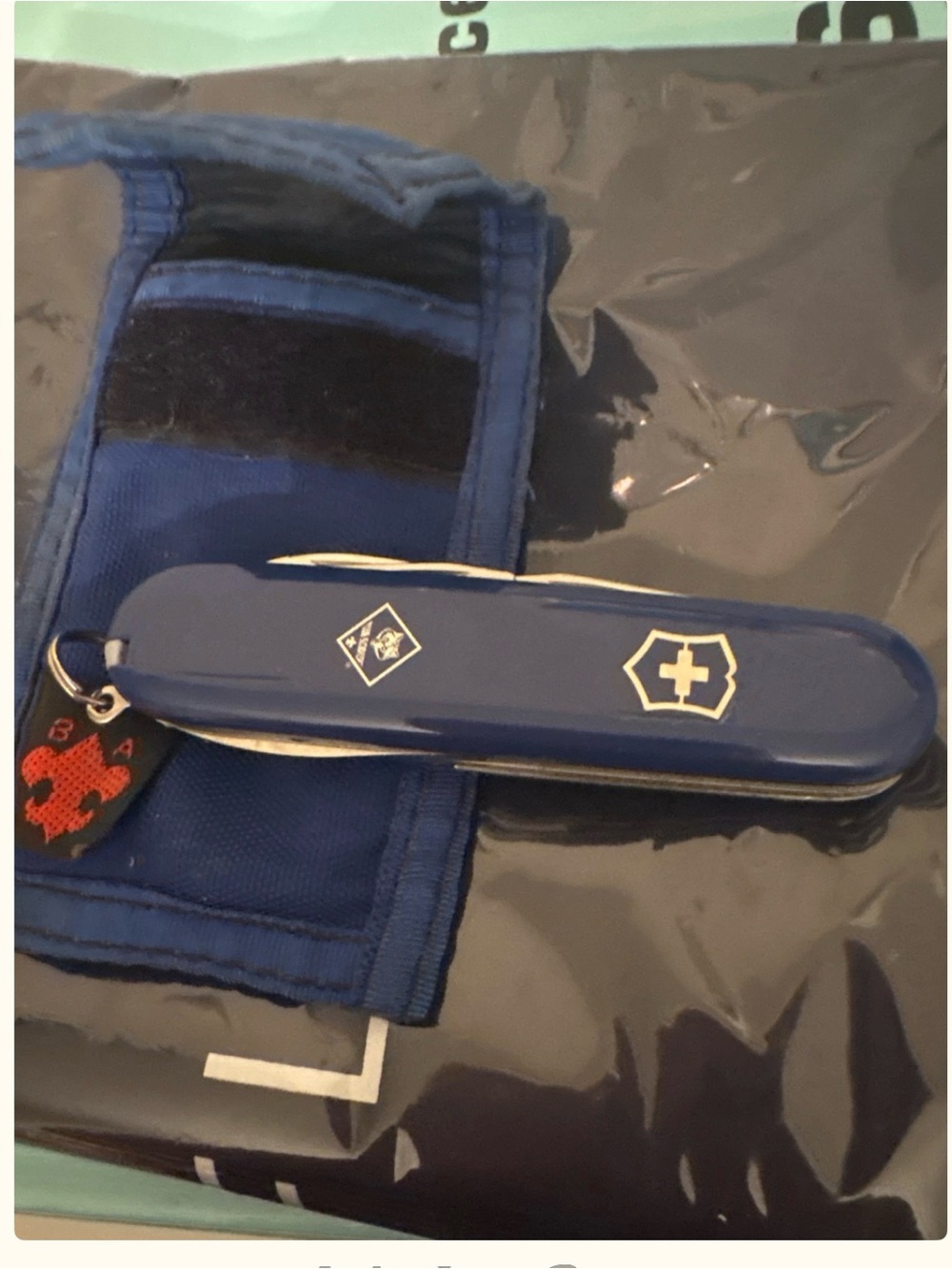 Victorinox Blue Swiss Army Pocket Knife with Cross Emblem Boy Scouts